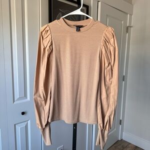 New Look Pink Blouse with Pleated Puff Sleeves